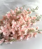 Soft Pink Delphinium Flower Stem Artificial Cottage Flowers Delphiniums Stems x1