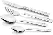 Stanley Rogers Oxford 56 Piece Cutlery Set, Stainless Steel Utensil & Knife Set for 8, Mirror Finish Kitchen Tableware with Steak Knives, Dishwasher Safe in Premium Gift Box