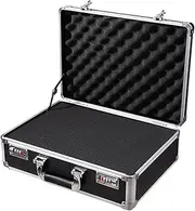 Hellery Tool Storage Box Carrying Case Sturdy Build Waterproof Multipurpose Briefcase Handheld Aluminum Alloy Frame Equipment Storage Case, M Thickened