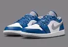 Nike Air Jordan 1 Low True Blue Cement Sneakers 553558-412 Men's & GS Sizes New