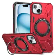 For iPhone 15 Plus Cell Phone Case Shock Absorbing TPU+PC Kickstand Cover