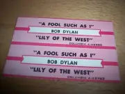 2 Bob Dylan Fool Such As I / Lily Of The West Jukebox Title Strips