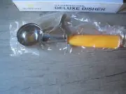 Deluxe Ice Cream Disher Scoop 18-8 Stainless Steel + Coated Handle Thunder Group