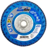 Norton 66623399144 5x5/8-11” BlueFire R884P ZA Type 27 Flap Discs 36 Grit 10 pk