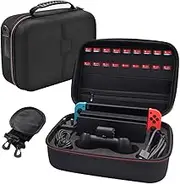 ALINUOYQ Carrying Case for Switch2 (2025) with 18 Card Slots Portable Hard Full Protection Travel Case Large Capacity du-stproof Carrying Storage Bag for Switch2 Console Accessories
