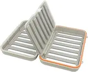 Hevio 2-4 Layer Fly Box for fly fishing, Waterproof, Storage Streamer Flies Swing Leaf, Fishing Case Accessories, Tackle Box, Large Capicaty (4 layer-Grey)