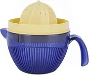 Manual Orange Grapefruit Juicer Plastic with Slots Filter and 20oz Juice Collector, BPA-free Citrus Squeezer Press for Big Lemon Lime, 6-Tooth Wide Reamer Handheld Rotation Citrus Juice Extractor