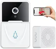 Doorbell Camera Wireless, WiFi Video Doorbell Camera for Home Security HD1080P Intercom Doorbell Camera with Cloud Storage Easy Installation for Indoor Outdoor Entrance Apartment Houses Live View (B)