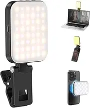 [NEEWER] Basics Magnetic Selfie Light Compatible with MagSafe iPhone 16 15 Pro Max, Clip on Video Conference Lighting Fill Light for Computer Laptop Zoom Calls Live Streaming Outdoor Recording, BL48B