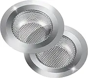 Kitchen Sink Strainer, 2 Pack Stainless Steel Sink Drain Strainer, Large Wide Rim 4.5" Diameter, Food Catcher for Most Sink Drains Kitchen Sink Basket Strainer Steel Sink Filter