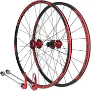 26 27.5 Inch Bicycle Mountain Bike Wheel Set Aluminum Alloy Front Back Rim Disc Brake MTB Wheelset Quick Release 8 9 10 11 Speed Sealed Bearing Hubs (Color : Red, Size : 27.5inch)
