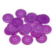 20pcs Sewing Buttons 7/8" Resin Round Flat 4-Hole Craft Buttons, Purple