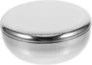 Anneome Korean Stainless Steel Rice Bowl with Lid Soup Bowl Creative Design for BBQ Multi Purpose Single Layer Dish Lightweight and for and Food Storage
