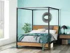 Zinus Ironline Canopy Bed Frame Double Queen Metal Pine Wood
