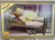 Cabbage Patch Porcelain Brass Baby Doll’s Bed with mattress fits 12 to 18” dolls