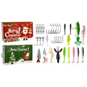 Christmas Fishing Lures Set Tackle Countdown Box Christmas Fishing Lures Set
