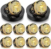 Highergo Goat Championship Trophy Ring with Display Neck Chain and Stand Goat Medal Award Gift for Goat Football MVP Champion Tournament League Champion Sports Award