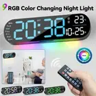 Digital Wall Clock LED Date Temp Display Clock Alarm clock Timer Remote Control