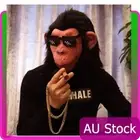 Adult Monkey Full Head Mask Glasses Set Masquerade Gorilla Novelty Funny Costume