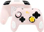 GeekShare Cute Controller Protective Case Cover for Nintendo Switch Pro Controller Anti-Slip Soft Silicone Cover Skin with 2 Thumb Grip Caps and 1 Sticker - Star Wings Series