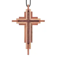 在飛比找Yahoo奇摩購物中心優惠-祝福禮品56 簡約實木十字架挂件 創意木製吊飾汽車裝飾挂件