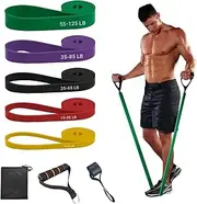 9Pcs Resistance Bands Set Essential Power Bands 5-125lb Exercise Bands with Handles Door Anchor Eexercise Bands Set for Working Out,Fitness,Training,Physical Therapy for Men Women