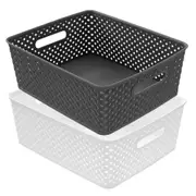 2x Boxsweden 35cm Weave Basket Home Cleaning Storage Organiser Container M Asst