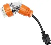 3/5 Pins Ev Charger Adapter，Compatible For Tesla Model S,3,X,Y Gen 2 Ev Charger Extension Cord Connector 240V Outlet At 32A(3 Pin Adapter)