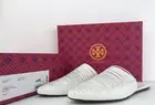 NIB Tory Burch Women’s 9M Sienna Flat Slide Pointy Toe Mules Leather White New 9