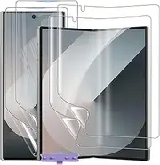 [2+2] Hydrogel Screen Protector for Samsung Galaxy Z Fold 6, Electro-weideworld Scratch Resistant HD Clear TPU Screen Protector for Samsung Galaxy Z Fold 6, Support Fingerprint Unlock