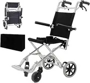 Lightweight Aluminium Wheelchair, with Brake Fold Up PedalPortable Medical Aid Wheelchair Weight Only 36Lbs Support 220 Lbs for any..