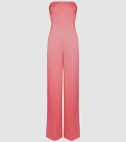 $1600 Alex Perry Women's Pink Mandel Stretch Strapless Jumpsuit Size UK 6/US 2