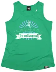 I Run Like A Girl Graphic Design WOMENS DRY FIT VEST singlet running mothers day