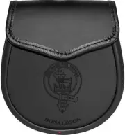 Donaldson Leather Day Sporran Scottish Clan Crest