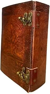 600 pages large tree of life journal, Leather Journal Diary, Embossed Large Tree of Notebook, Writing Leather Diary,Handmade Leather Journal, handmade leather grimoire, witches journal, writing leather notebook 7 x 10 (office product)
