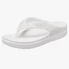 CROCS Sloane Glitter Women’s Wedge Platform Flip Flops White Silver Sandals 9