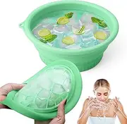 Palksky Face Bowl for Ice with Built-In Icetray, Silicone Ice Facial Folding Washbasin, Facial Plunge Bowl, Face Icebath at Home