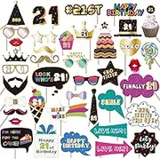 BRT Bearingshui 21st Photo Booth Props - Accessories, Party Signs & Decorations for 21st Birthday Celebrations