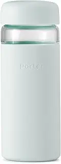 W&P Porter Glass Wide Mouth Bottle w/Protective Silicone Sleeve | Mint 16 Ounces | On-the-Go | Reusable Bottle | Portable and Lightweight | Dishwasher Safe