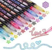 12 Colors Shimmer Markers Outline Metallic Glitter Pens, Easter Basket Stuffers