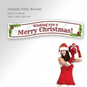 Mistletoe Holly Christmas Party Xmas Decorations Party Banner PERSONALISED