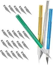 PLAFOPE 4 Sets Hobby Knife Kit with Replacement Blades Precision Cutting Tools for Stencil and Crafts Ergonomic Handle for Safe Use for DIY Art Projects