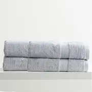 Renee Taylor Stella 650 GSM Super Soft Bamboo Cotton 4 Pack Bath Sheet Silver