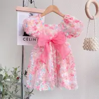 在飛比找蝦皮購物優惠-女童寶寶洋裝2023夏季新品小女孩立體花仙子公主裙蓬蓬紗裙