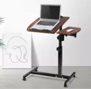 360° Laptop Desk Portable Mobile Adjustable Stand Height Computer Table Walnut