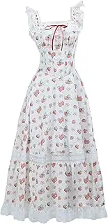 [Micotaku] Strawberry Shortcake Women's Strap Tulle Prom Dresses Strawberry Embroidery Dress Short Formal Party Mini Homecoming Dresses, Red and White, Large