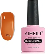 [AIMEILI] 5 in 1 Builder Base Nail Polish Gel, Strengthener Gel Translucent Nude Gel Builder Hard Gel Nail Extension Nail Enhancement Reinforce Lacquer Gel 10ML-585