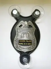 Honors Fallen NYPD officers on Sep 11, 2001. Salute Heroes police car shield