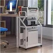 Printer Stand 3-Tiers Printer Stand Office Movable Printer Rack Storage Rack Floor Printer Rack with Movable Pulley Printer Stand with Storage (Color : A)
