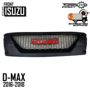 Front Net Mesh Grill Grille Matte Black Red Logo For Isuzu D-max Dmax 2016 17 18 (for: Isuzu)